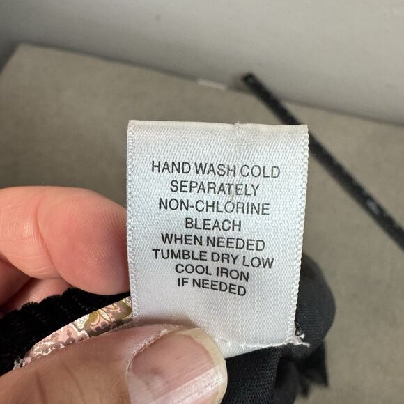 Band Of Gypsies Dress M Black Foral Burnout Velvet Lace Goth Vampy 90s Grunge - Picture 8 of 9